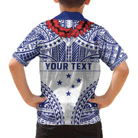 Personalised Toa Samoa Rugby Spirit Family Matching Off Shoulder Short Dress and Hawaiian Shirt White Samoan Tribal Pattern - Polynesian Pride