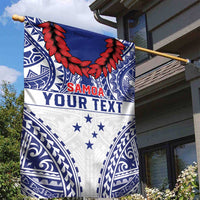 Personalised Toa Samoa Rugby Spirit Garden Flag White Samoan Tribal Pattern - Polynesian Pride