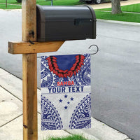Personalised Toa Samoa Rugby Spirit Garden Flag White Samoan Tribal Pattern - Polynesian Pride