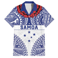 Personalised Toa Samoa Rugby Spirit Hawaiian Shirt White Samoan Tribal Pattern - Polynesian Pride