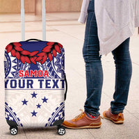Personalised Toa Samoa Rugby Spirit Luggage Cover White Samoan Tribal Pattern - Polynesian Pride