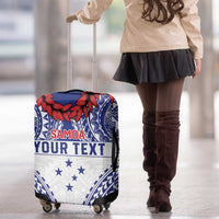 Personalised Toa Samoa Rugby Spirit Luggage Cover White Samoan Tribal Pattern - Polynesian Pride