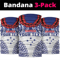 Personalised Toa Samoa Rugby Spirit Neck Gaiter White Samoan Tribal Pattern - Polynesian Pride