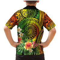 Polynesia Family Matching Mermaid Dress and Hawaiian Shirt Pasifika Tribal with Tropical Flowers LT9 - Polynesian Pride