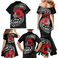 ANZAC Day Aotearoa Silver Fern Maori Personalised Family Matching Mermaid Dress and Hawaiian Shirt LT9 - Polynesian Pride