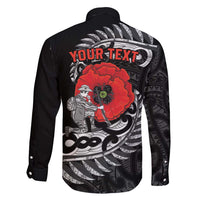 ANZAC Day Aotearoa Silver Fern Maori Personalised Family Matching Off Shoulder Short Dress and Hawaiian Shirt