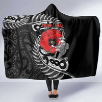 ANZAC Day Aotearoa Silver Fern Maori Personalised Hooded Blanket