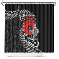 ANZAC Day Aotearoa Silver Fern Maori Personalised Shower Curtain