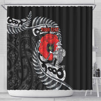 ANZAC Day Aotearoa Silver Fern Maori Personalised Shower Curtain
