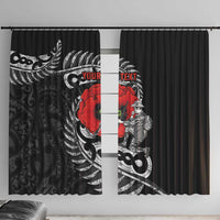 ANZAC Day Aotearoa Silver Fern Maori Personalised Window Curtain