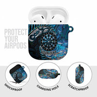 New Zealand Darts Personalised AirPods Case Aotearoa Silver Fern Blue Papua Shell Spirit - Polynesian Pride