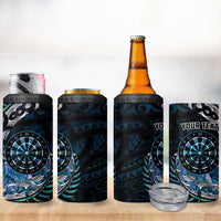 New Zealand Darts Personalised 4 in 1 Can Cooler Tumbler Aotearoa Silver Fern Blue Papua Shell Spirit