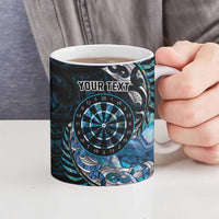 New Zealand Darts Personalised Ceramic Mug Aotearoa Silver Fern Blue Papua Shell Spirit - Polynesian Pride