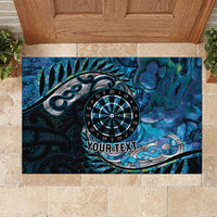 New Zealand Darts Personalised Rubber Doormat Aotearoa Silver Fern Blue Papua Shell Spirit