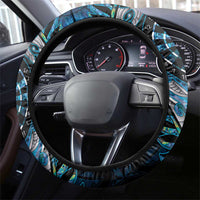 New Zealand Darts Steering Wheel Cover Aotearoa Silver Fern Blue Papua Shell Spirit