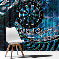 New Zealand Darts Personalised Window Curtain Aotearoa Silver Fern Blue Papua Shell Spirit
