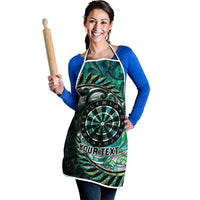 New Zealand Darts Personalised Apron Aotearoa Silver Fern Green Papua Shell Spirit - Polynesian Pride