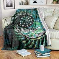 New Zealand Darts Personalised Blanket Aotearoa Silver Fern Green Papua Shell Spirit
