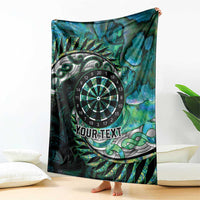 New Zealand Darts Personalised Blanket Aotearoa Silver Fern Green Papua Shell Spirit