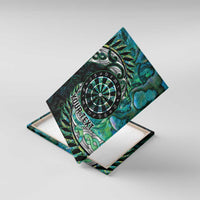 New Zealand Darts Personalised Canvas Wall Art Aotearoa Silver Fern Green Papua Shell Spirit