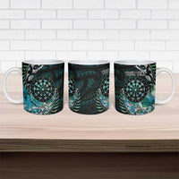 New Zealand Darts Personalised Ceramic Mug Aotearoa Silver Fern Green Papua Shell Spirit - Polynesian Pride