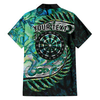 New Zealand Darts Personalised Family Matching Tank Maxi Dress and Hawaiian Shirt Aotearoa Silver Fern Green Papua Shell Spirit