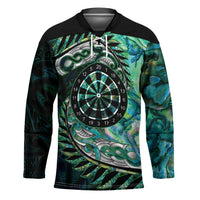 New Zealand Darts Personalised Hockey Jersey Aotearoa Silver Fern Green Papua Shell Spirit LT9 Unisex Green - Polynesian Pride