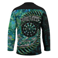 New Zealand Darts Personalised Hockey Jersey Aotearoa Silver Fern Green Papua Shell Spirit LT9 - Polynesian Pride