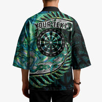 New Zealand Darts Personalised Kimono Aotearoa Silver Fern Green Papua Shell Spirit - Polynesian Pride