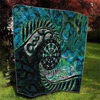 New Zealand Darts Personalised Quilt Aotearoa Silver Fern Green Papua Shell Spirit