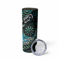 New Zealand Darts Personalised Skinny Tumbler Aotearoa Silver Fern Green Papua Shell Spirit