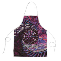 New Zealand Darts Personalised Apron Aotearoa Silver Fern Pink Papua Shell Spirit - Polynesian Pride