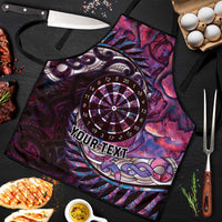 New Zealand Darts Personalised Apron Aotearoa Silver Fern Pink Papua Shell Spirit - Polynesian Pride
