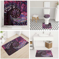 New Zealand Darts Personalised Bathroom Set Aotearoa Silver Fern Pink Papua Shell Spirit - Polynesian Pride