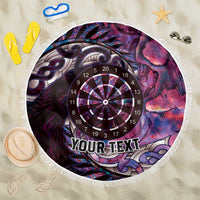 New Zealand Darts Personalised Beach Blanket Aotearoa Silver Fern Pink Papua Shell Spirit