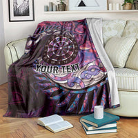 New Zealand Darts Personalised Blanket Aotearoa Silver Fern Pink Papua Shell Spirit