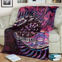New Zealand Darts Personalised Blanket Aotearoa Silver Fern Pink Papua Shell Spirit