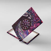 New Zealand Darts Personalised Canvas Wall Art Aotearoa Silver Fern Pink Papua Shell Spirit