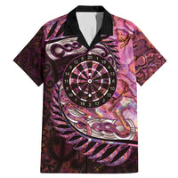 New Zealand Darts Personalised Family Matching Mermaid Dress and Hawaiian Shirt Aotearoa Silver Fern Pink Papua Shell Spirit