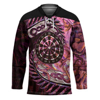New Zealand Darts Personalised Hockey Jersey Aotearoa Silver Fern Pink Papua Shell Spirit LT9 Unisex Pink - Polynesian Pride