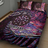 New Zealand Darts Personalised Quilt Bed Set Aotearoa Silver Fern Pink Papua Shell Spirit