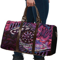 New Zealand Darts Personalised Travel Bag Aotearoa Silver Fern Pink Papua Shell Spirit - Polynesian Pride