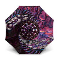 New Zealand Darts Personalised Umbrella Aotearoa Silver Fern Pink Papua Shell Spirit - Polynesian Pride