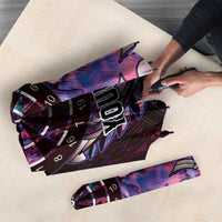 New Zealand Darts Personalised Umbrella Aotearoa Silver Fern Pink Papua Shell Spirit - Polynesian Pride