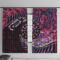 New Zealand Darts Personalised Window Curtain Aotearoa Silver Fern Pink Papua Shell Spirit