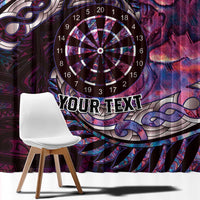 New Zealand Darts Personalised Window Curtain Aotearoa Silver Fern Pink Papua Shell Spirit