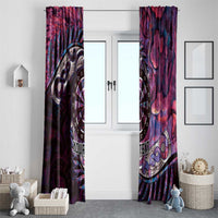 New Zealand Darts Personalised Window Curtain Aotearoa Silver Fern Pink Papua Shell Spirit