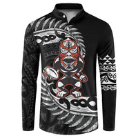 New Zealand Indigenous-Maori Rugby Custom Button Sweatshirt