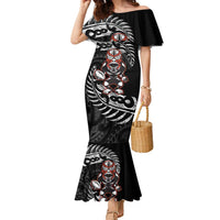 New Zealand Indigenous-Maori Rugby Custom Family Matching Mermaid Dress and Hawaiian Shirt