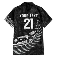 New Zealand Indigenous-Maori Rugby Custom Family Matching Short Sleeve Bodycon Dress and Hawaiian Shirt